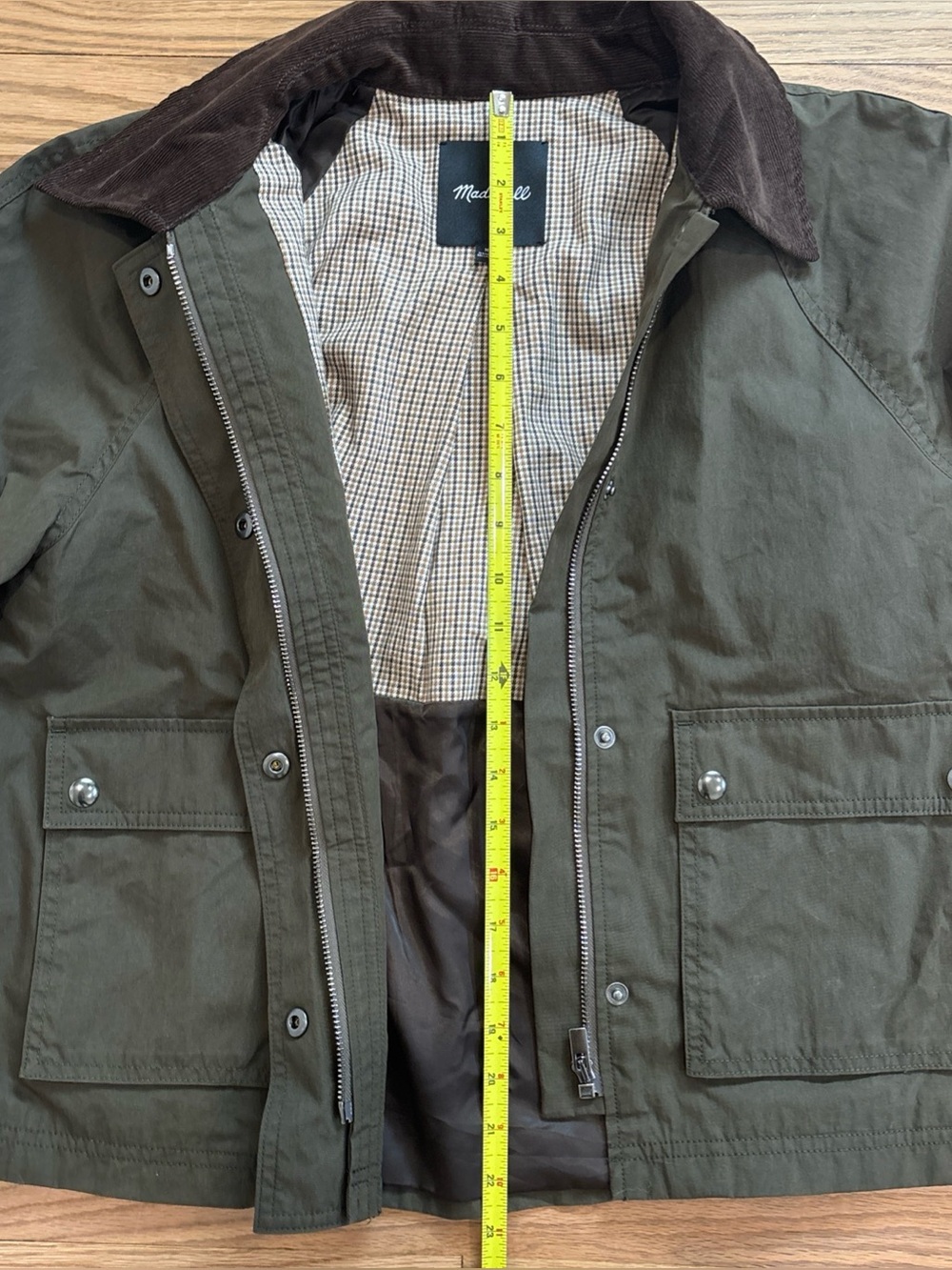 Madewell The Billie Short Barn Jacket Trench Green Vintage Canvas Womens Size M - Picture 9 of 13